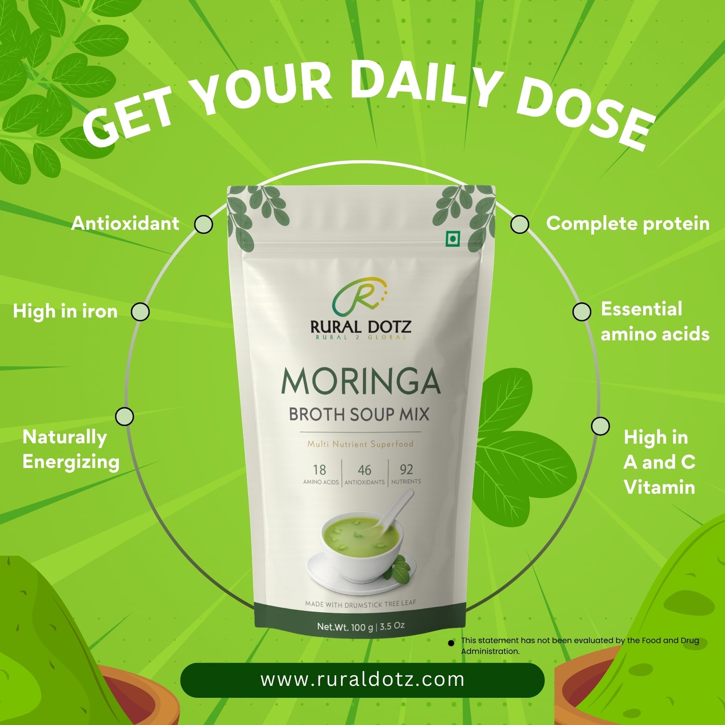 Moringa Broth soup mix (100g)