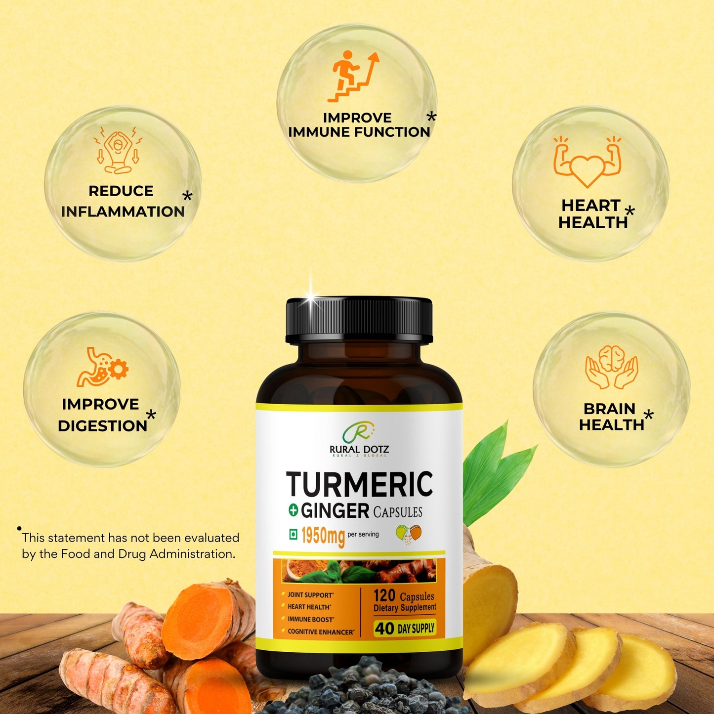TURMERIC GINGER CAPSULES (120 Count)