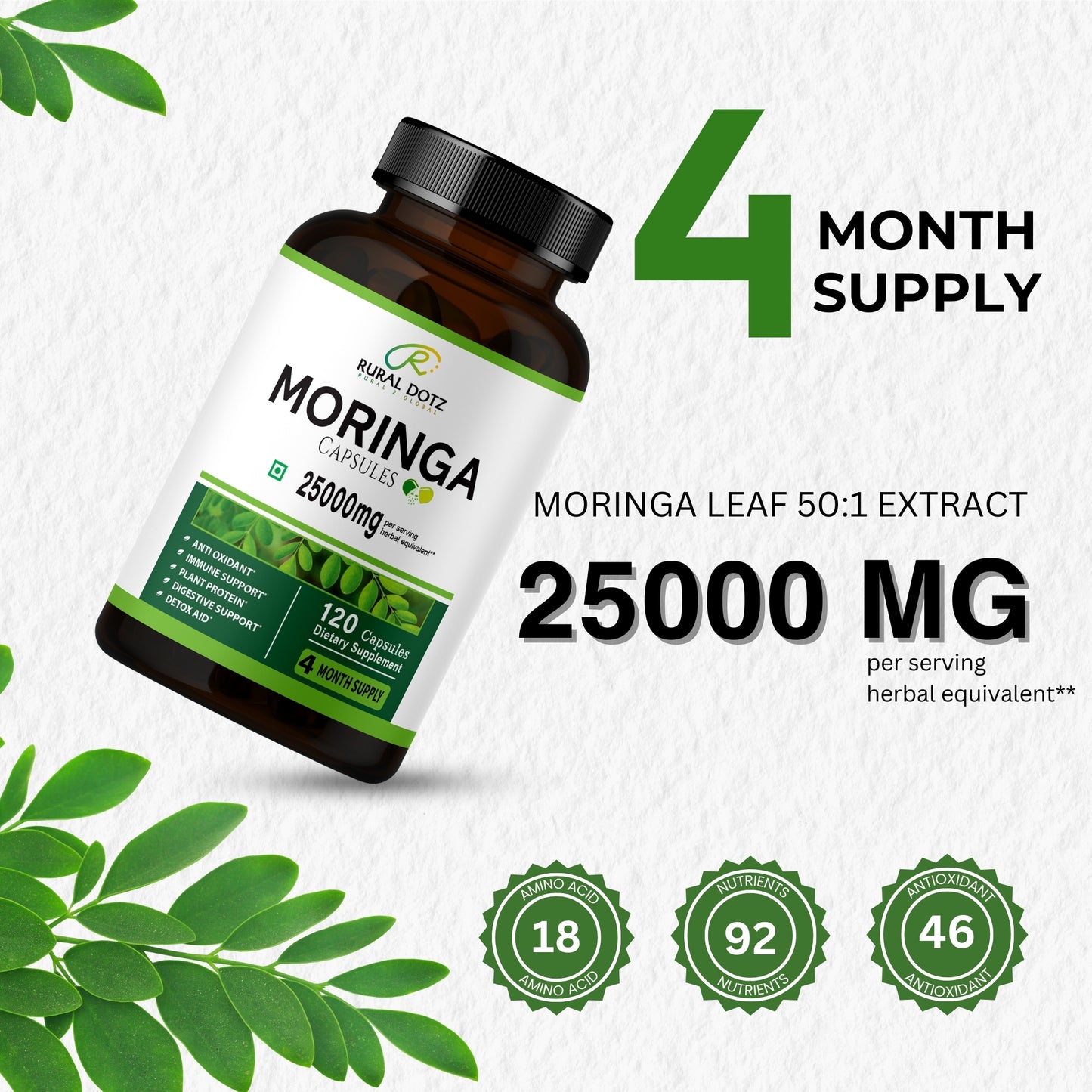 Moringa Superfood Capsules (120 Count)