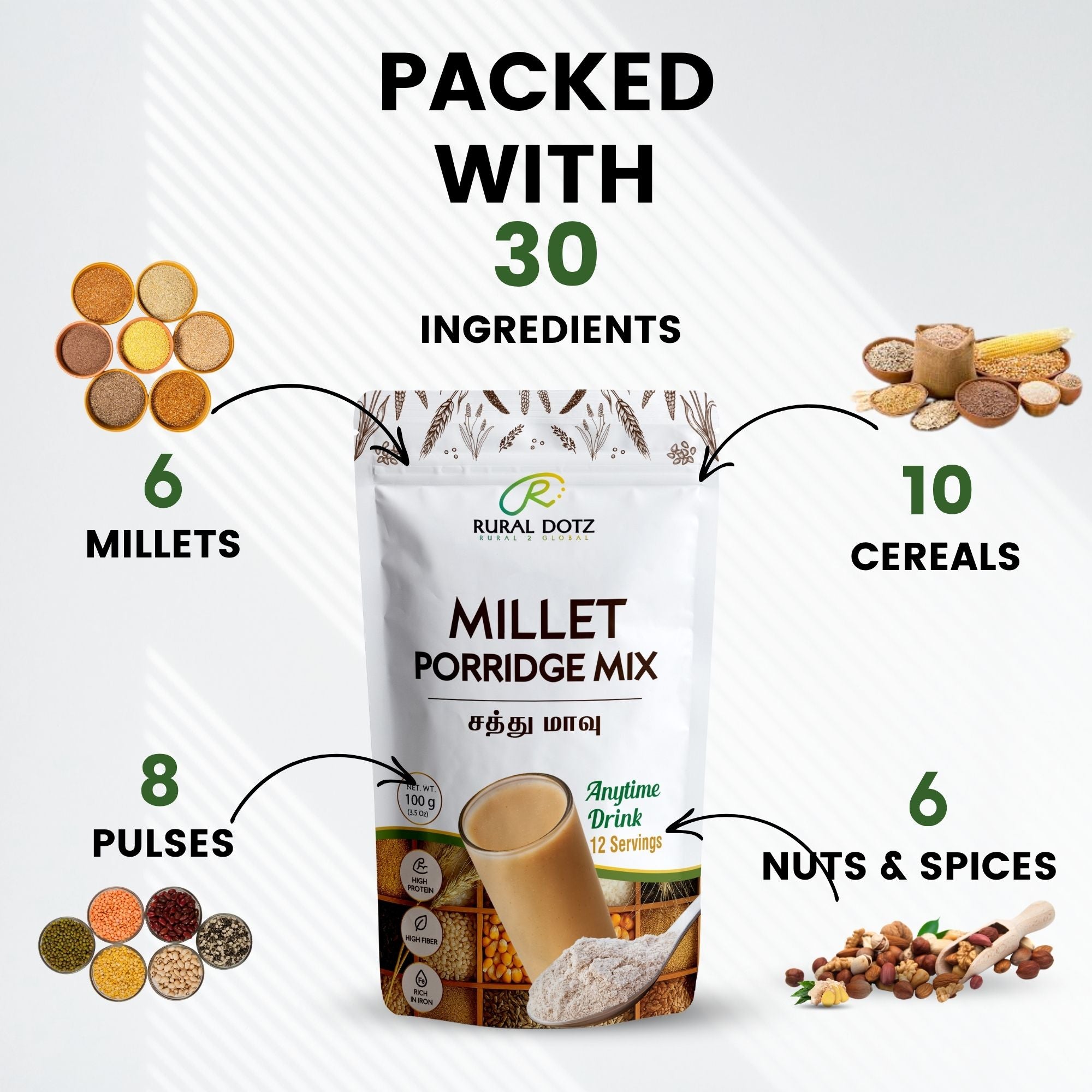 Millet Porridge Mix (100g) – Rural Dotz