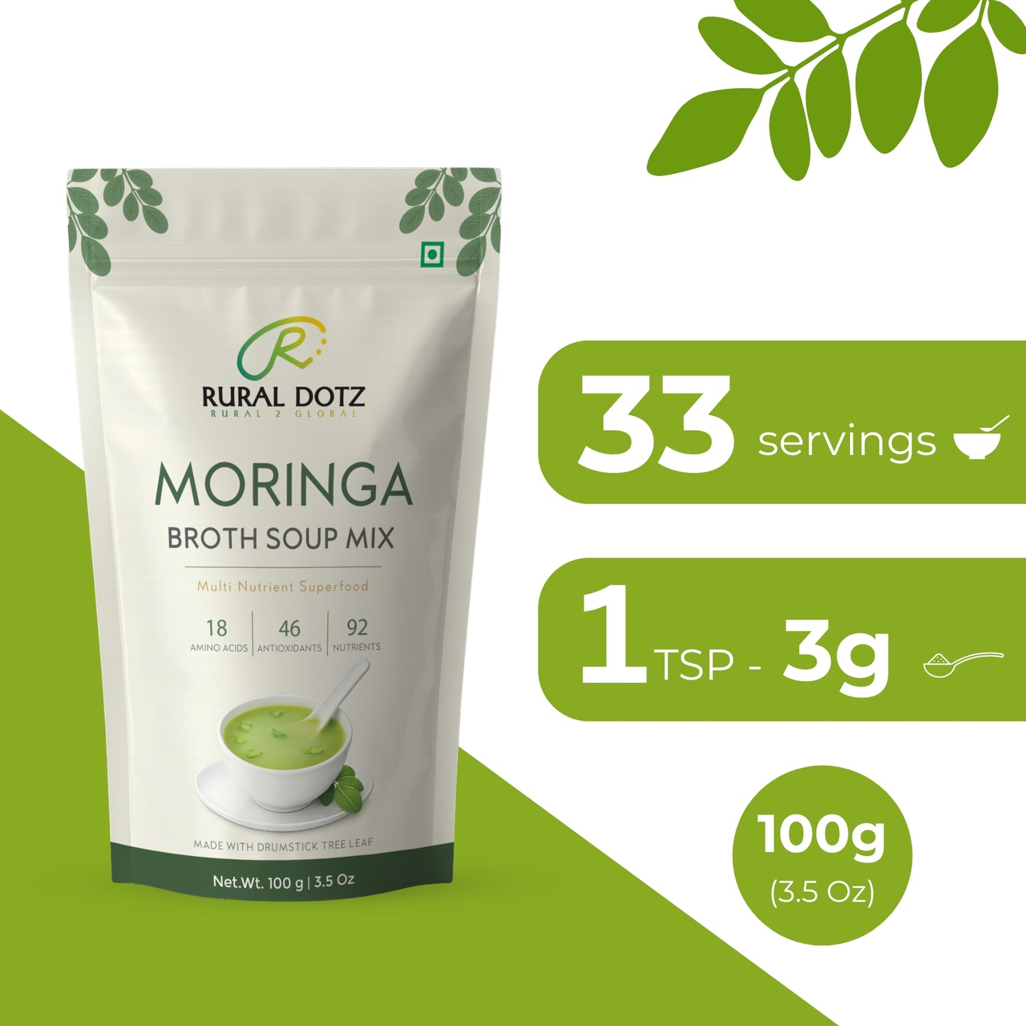 Moringa Broth soup mix (100g)