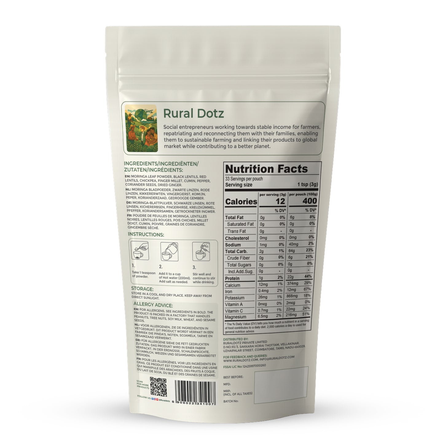 Moringa Broth soup mix (100g)